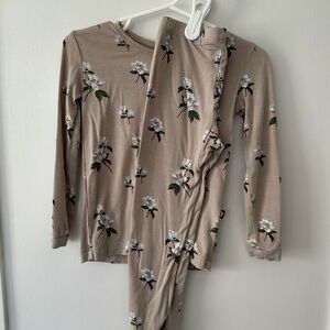 Kyte Khaki Magnolia Long Sleeve Pajamas